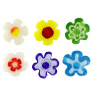 Millefiori beads flower 5-6x3mm - Multicolour